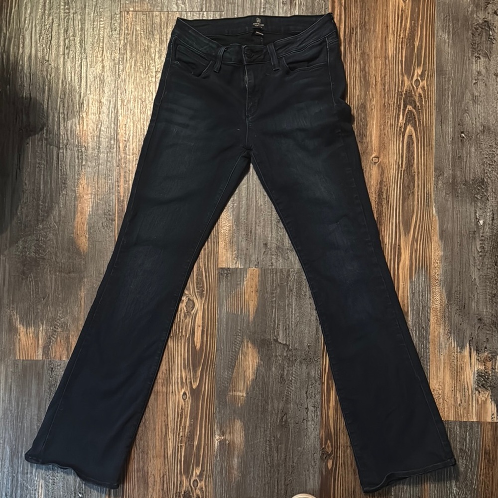 Just Black Flare Wide Leg Jeans in dark wash